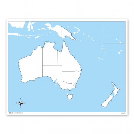Australien: Arbeitskarte - unbeschriftet