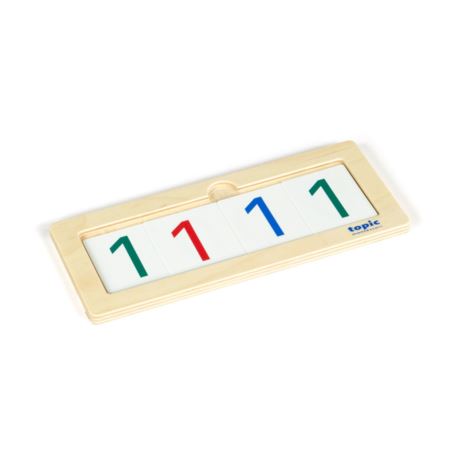 Tablett mit Zahlenkartensatz aus Kunststoff