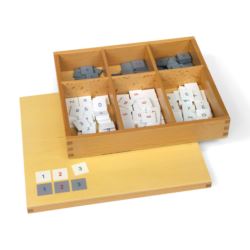 Kasten mit nummerierten Marken